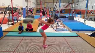 First elements at the trampoline GYMNASTICS TUTORIAL