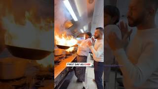 First Day as a Chef‍ #skills #chef #cooking #fire #restaurant #series #kitchen