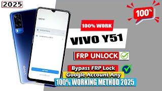 Vivo Y51 FRP UNLOCK (Without Pc) | Vivo Y51 Google Account bypass Android 13 | 2025  Without Pc