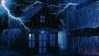 Deep Fast with Heavy Rain Sounds for Sleeping & Mighty Thunderstorm on Tin Roof