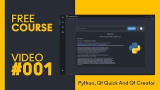 FREE COURSE - PYTHON and QT QUICK - Intro Modern Application [MODERN GUI] -  #Video001