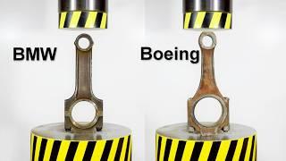 HYDRAULIC PRESS VS ENGINE CONNECTING RODS AND SEAT BELTS