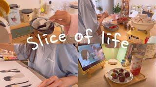 Slice of life | making chocolate covered strawberries & drawing Sawako