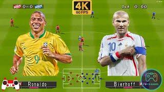 World Stars vs Europe Stars (Ronaldo vs Zidane) - Winning Eleven 2000 - Duckstation PS1 on PC [4K60]