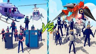 TITAN DRILLMAN TEAM vs MODERN POLICE TEAM - Totally Accurate Battle Simulator TABS