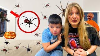 We Found GIANT SPIDERS in OUR HOUSE!! Fun and Crazy Kids HALLOWEEN SPECIAL!