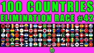 100 Countries Elimination Marble Race in Algodoo #42 \ Marble Race King