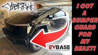 Now I can push ANYONE or ANYTHING off the road w/ My CYBERTRUCK: Front Bumper Grill Guard by EVBASE