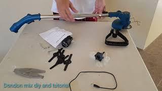 how to assemble & operate rechargeable grass cutter. Paano gamitin ang battery operated grass cutter