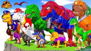 NEW SpiderMan Dinosaur Team vs All Tyrannosaurus Rex Pro 8 Superhero Dinosaurs Jurassic Spiderman