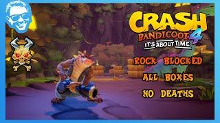 Rock Blocked - Full Walkthrough - No Deaths - All Gems - Crash Bandicoot 4 It's About Time [4k]