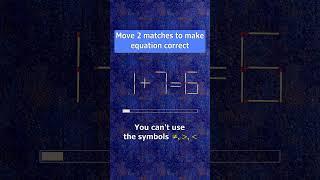 Fix the equation 1+7=6 by moving 2 sticks #shots #puzzles #logicpuzzles #mathspuzzle #hindipuzzles