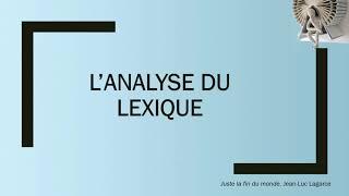 Bac de français - Grammaire - analyse du lexique