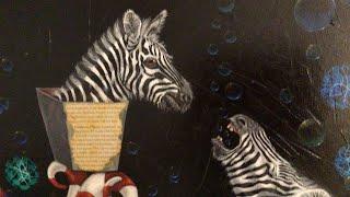 “Sea zebras” acrylic on canvas painting