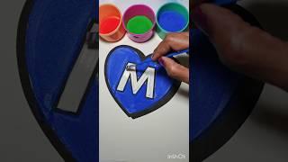 Sand painting letter M #artwork #coloredsandart #satisfying #shorts