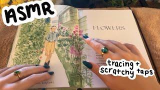 ASMR Tracing & Scratchy Taps In A Garden Book, No Talking 🪷