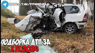 ДТП и авария! Подборка на видеорегистратор за 1.11.24 Ноябрь 2024