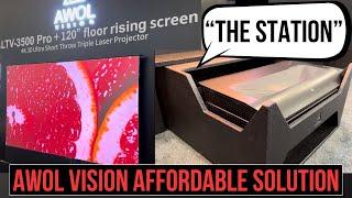 Laser TV Affordable Cabinet/Mount Solution! Awol Vision LTV-3500 Pro w/Motorized Floor Rising Screen