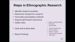 Ethnographic Research