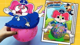 ️Paper DIY️ Making Quiet Book Sheriff Labrador and Papillon Pregnant with DIY Water Balloon #diy