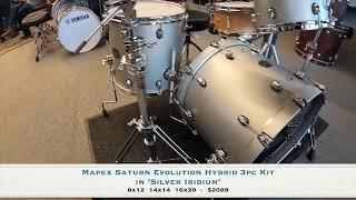 Mapex Saturn Evolution Hybrid 3pc Drum Kit in Silver Iridium