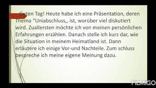 GOETHE- ZERTIFIKAT B1 SPRECHENPRÜFUNG/ UNIABSCHLUSS