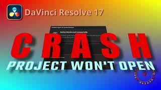 Fix corrupted project file that won't open and keeps crashing in DaVinci Resolve