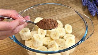 Do you have banana and cocoa? Prepare a delicious dessert without flour and sugar!