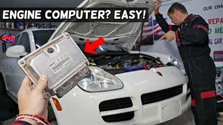 ENGINE COMPUTER ECU DM LOCATION REMOVAL REPLACEMENT PORSCHE CAYENNE, AUDI Q7, VW TOUAREG