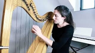 Tamsin Dearnley plays Bach Cello Suite no. 1 in G major BWV 1007: VI (Gigue) - Lever Harp Solo