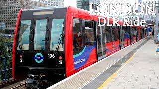  LONDON 4K - Riding London DLR (docklands light railway)