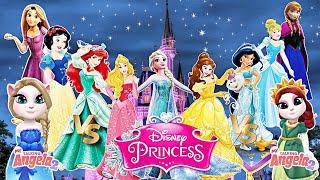 Top 10 Disney Princess | Disney | Princess | VS My Talking Angela 2 ️/ New GamePlay | Angela Gaming