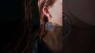 Moonlight earrings  Вязаные крючком ажурные сережки с натуральным камнем