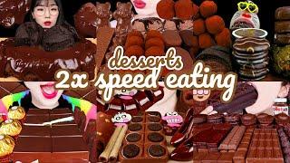 BEST CHOCOLATE DESSERTS MUKBANG COMPILATION || ASMR 2× SPEED EATING SHOW