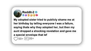 My adopted sister tried to publicly shame me at her birthday by telling#reddit #shorts #viral