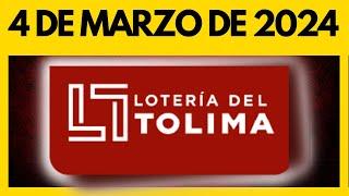 Resultado LOTERIA DEL TOLIMA del lunes 4 de marzo de 2024  (ULTIMO SORTEO)