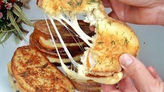 Самые вкусные бутерброды на завтрак. Минутные гренки с начинкой.