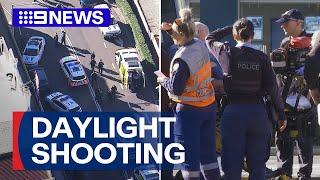 Three injured in 'shockingly brazen' daylight Sydney shooting | 9 News Australia