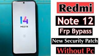 Redmi Note 12 Hard Reset Frp Bypass MIUI 14 | Without Pc | Redmi Note 12 Google Account Frp Bypass