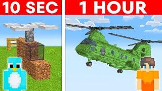 10 Seconds vs 1 Hour - Helicopter Build Challenge in Minecraft