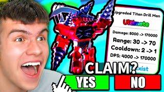  LIVE Update & Free UPGRADED TITAN DRILL MAN | Toilet Tower Defense Roblox!  #toilettowerdefense