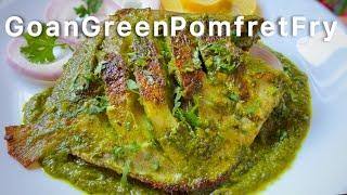 Goan Pomfret Fry in Green Masala | Cleaning Pomfret Demo #GoanFishFry