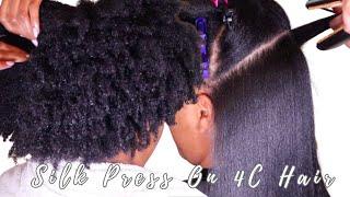 Her First Silk Press In 10 Years | The Key To A Perfect Silk Press & Blow Out On 4C Hair | Nadasha B