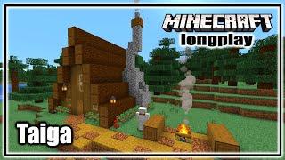 I Built a Cosy Taiga Starter Log Cabin! | Minecraft Relaxing Long Play