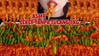 LAGI ! ASMR 1 KG CEKER TANPA TULANG LALAP 100 CABE RAWIT  + NASI I CEKERNYA LUNAK BANGET 