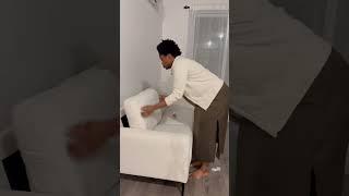 #shorts white couch, sofa unboxing. Literally obsessed 