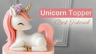 How to make fondant Unicorn cake topper - Easy and professional