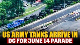 Tanks arrive in Washington ahead of US Army anniversary parade | US | America | Abrams tanks