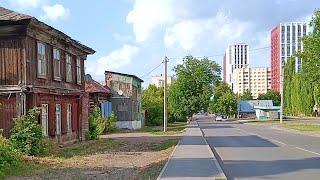 Уфа, улица Гафури, современная застройка в частном секторе (01.08.2023)