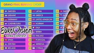 EUROVISION 2024 GRAND FINAL REACTION!!! (PART 1) 